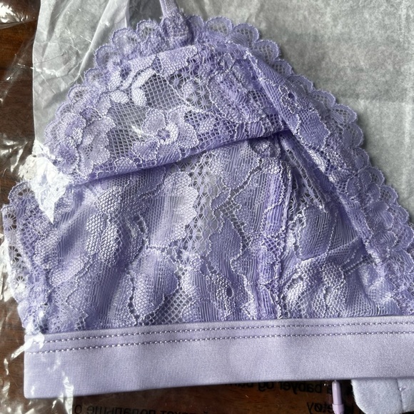 Savage X Fenty Purple Lavender Floral Lace & Mesh Bralette - Picture 13 of 15